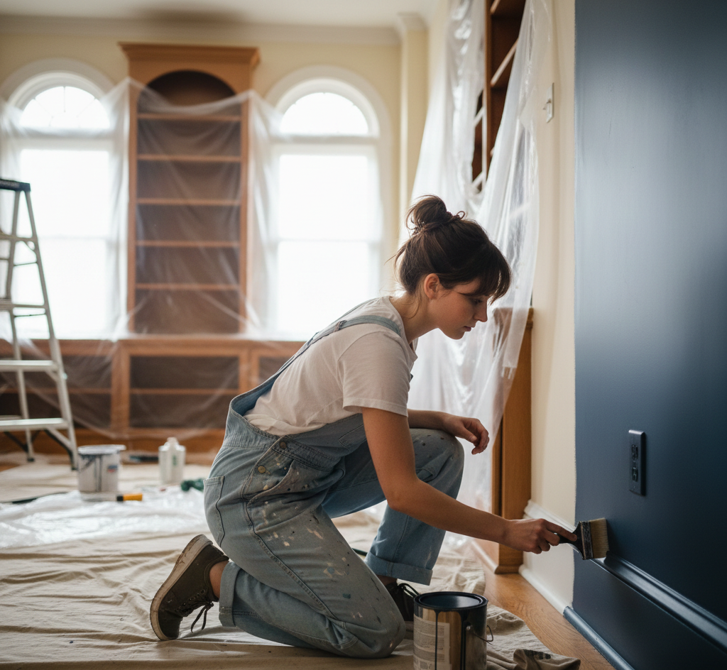 Malerin bei der Arbeit